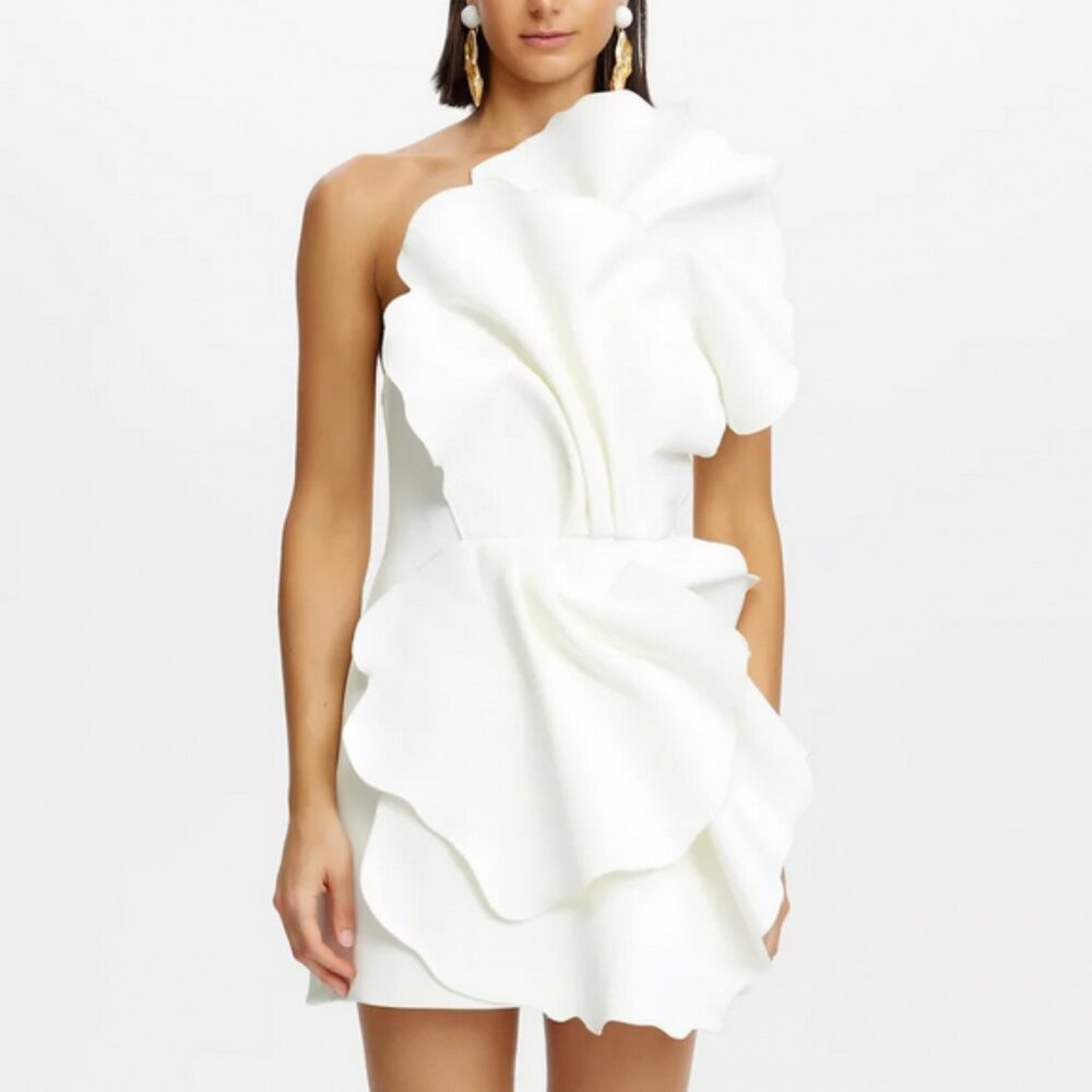 NEW Acler Oake Mini Dress Gown White Ivory Cocktail Event Party Wedding AU8/US4 - Picture 3 of 11